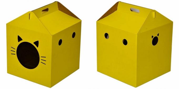 Casas para gatos: na forma de uma caixa