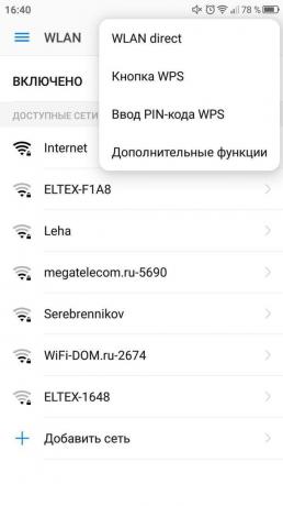 ShareIt. Seção Wi-Fi (WLAN)