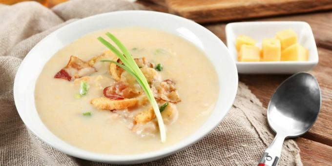 Sopa de queijo com cerveja