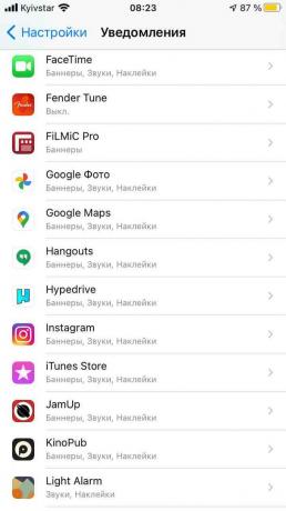 Notificações do Instagram não são recebidas em um smartphone iOS: Encontre o aplicativo nas configurações