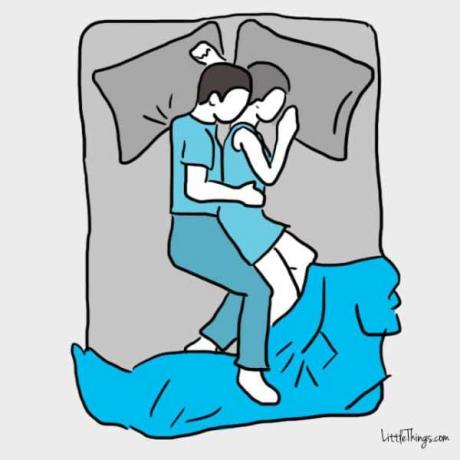 Postura de sono: fechar o namoro